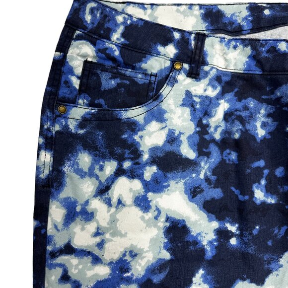 Denim 24/7 Blue Watercolor Straight Leg Jeans (28W) - Picture 4 of 9